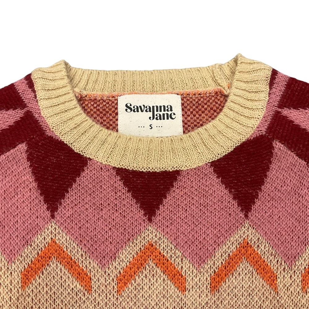 Savanna Jane Woman’s Knit Sweater Geometric Fair Isle Pullover Boho Nord… - Picture 4 of 15